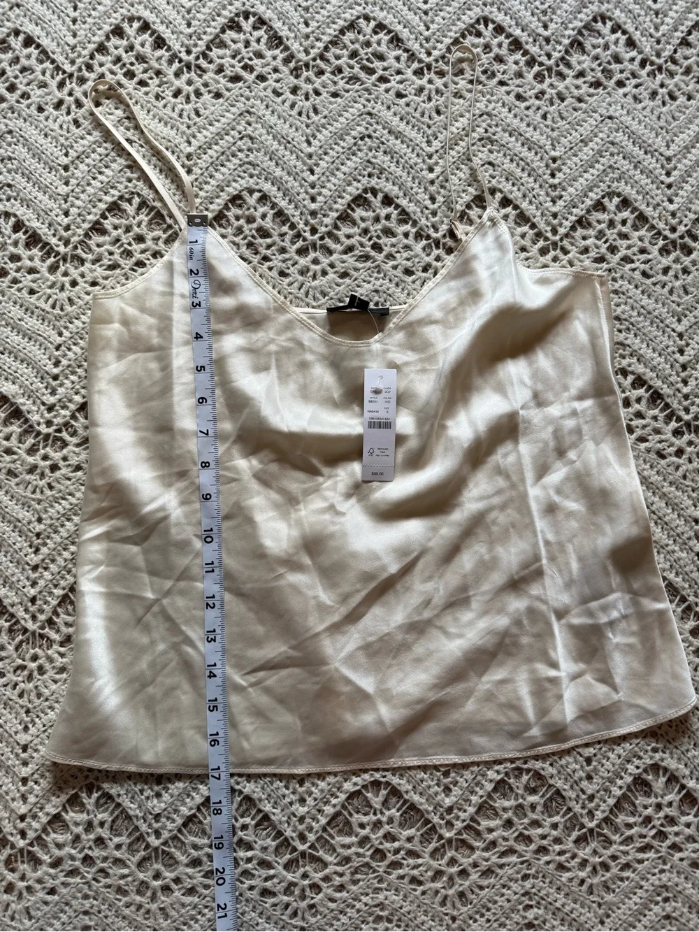 J. Crew Ivory Satin Camisole